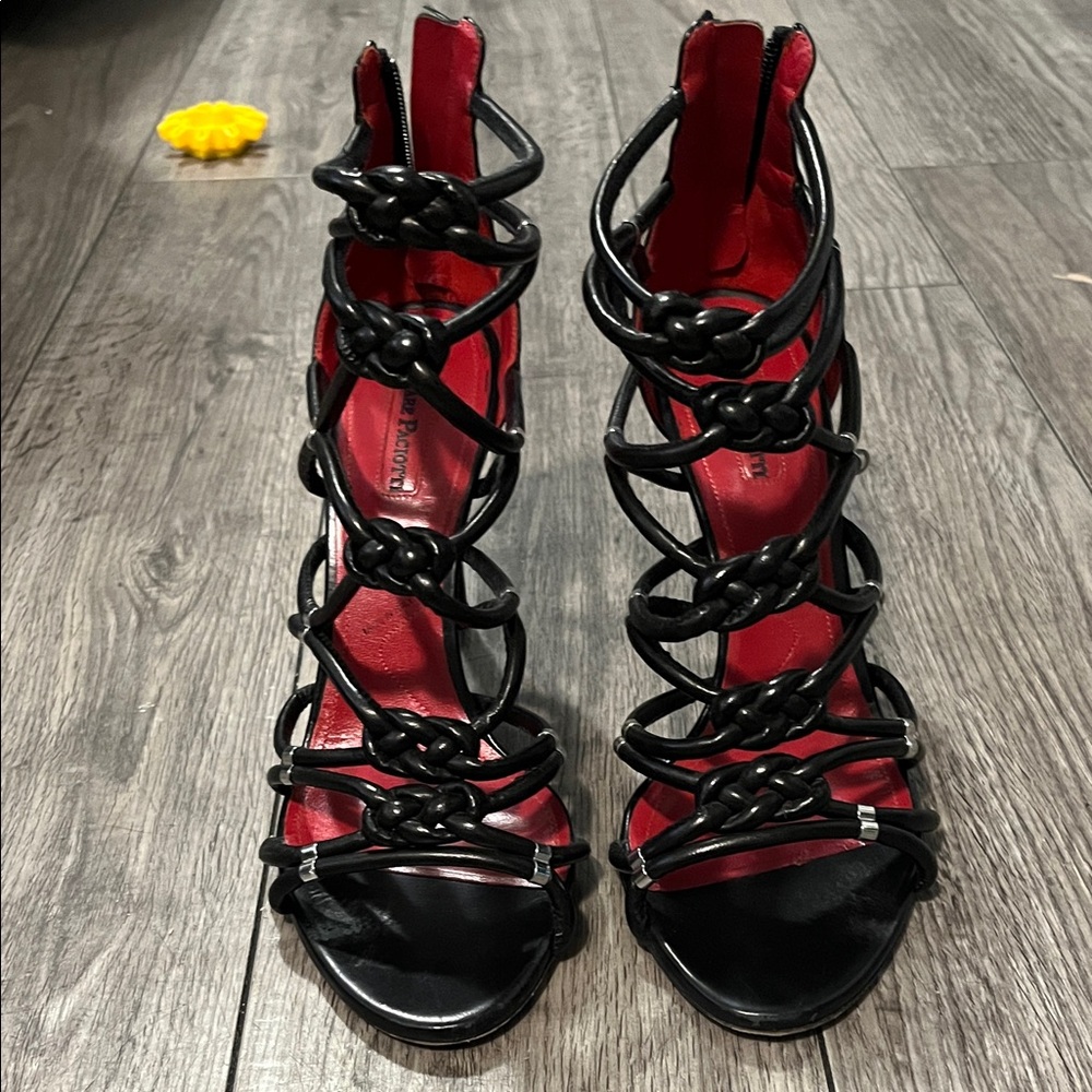 Cesare Paciotti Black Strappy Heels - Picture 3 of 10